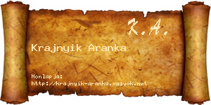 Krajnyik Aranka névjegykártya